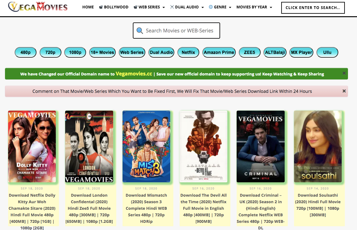 Vegamovies 2021: 300mb Movies 480p 720p 1080p Movies &amp; Web Series Free