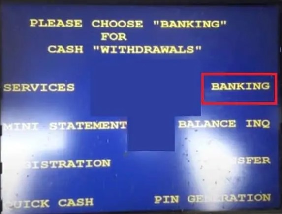 select Banking option