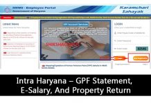 Intra Haryana – GPF Statement, E-Salary, And Property Return