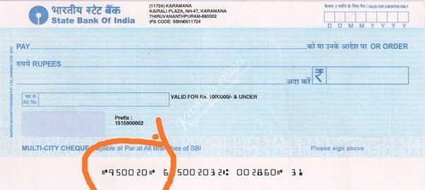 Cheque Number For State Bank Of India (SBI)