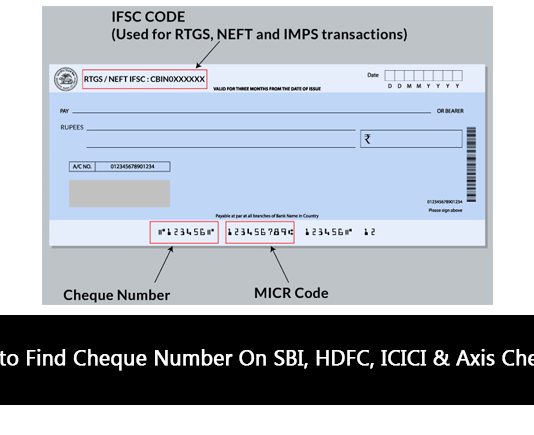 How to Find Cheque Number On SBI, HDFC, ICICI & Axis Cheque?
