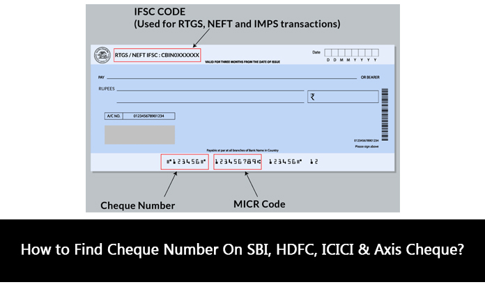 How to Find Cheque Number On SBI, HDFC, ICICI & Axis Cheque?